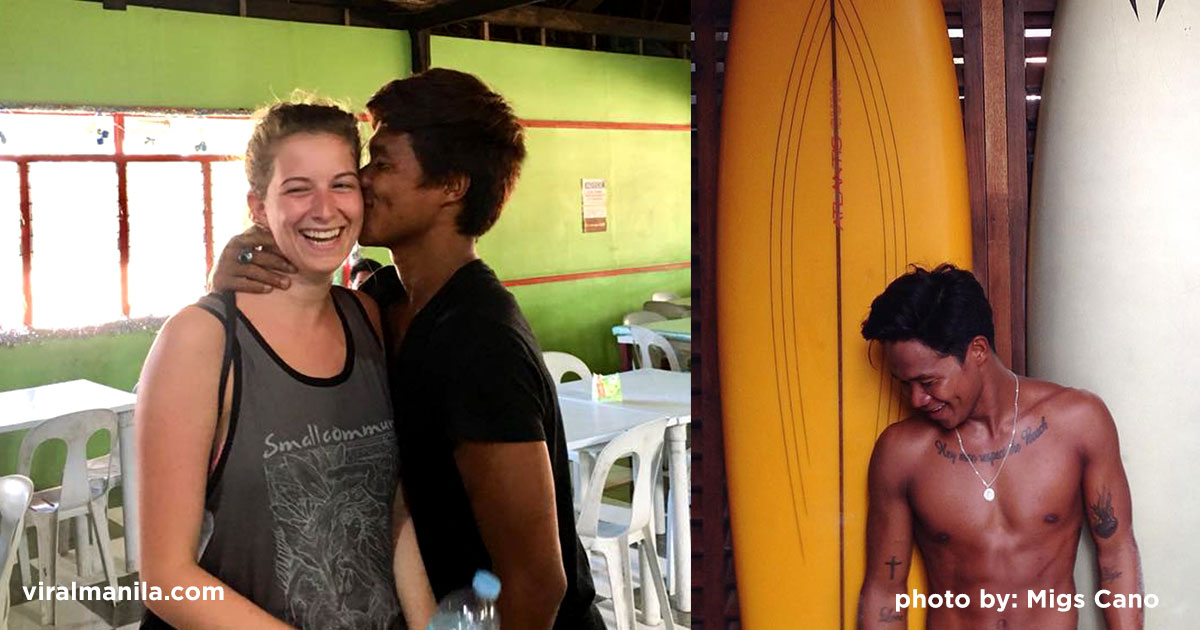 Sweet Caucasian lady and native Filipino surfer couple intrigues netizens