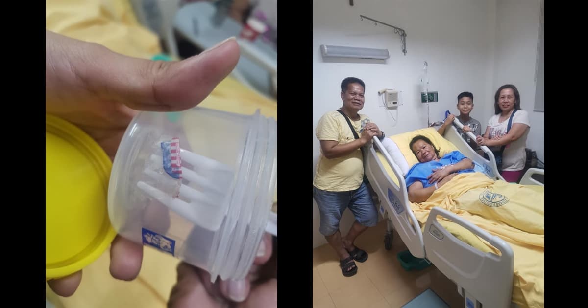 A mother admitted in UST Hospital due to opening a biscuit plastic wrapper
